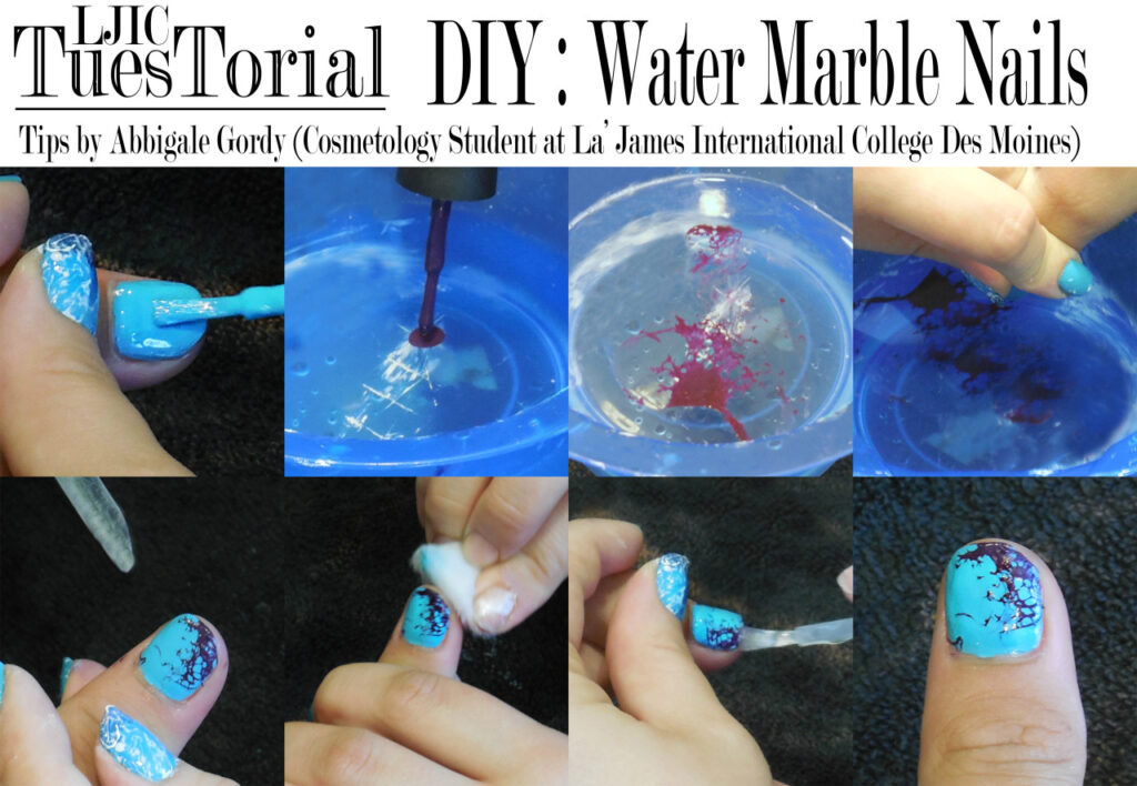 DIY water marble nails