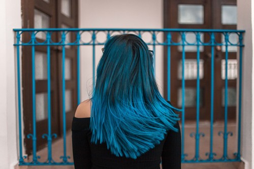 Adult hair color blue